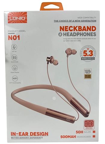 LDNIO NO1 Neckband Wireless Bluetooth Headset, Sports Running Headphones, in Ear Hi-Fi Stereo Gamers Earbuds (Multicolour)