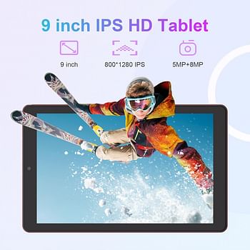 C idea 9inch Tablet Android 13 Tablet,8GB RAM, 512GB ROM,5G LTE with SIM Card Slot,1280 * 800 IPS Display,8000mAh Battery,WiFi & Bluetooth - Includes Protector Case & Stylus,CM935pro (Red)