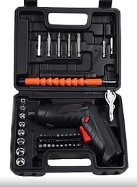 Multifunctional USB Screwdriver, Folding Electric Screwdriver, Forward and Reverse, Electric Drill, 45-Piece Screwdriver Set with Robust Case