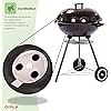 Charcoal BBQ Grill Round for Outdoor Cooking, Barbecue Coal Kettle Bowl Grill Portable Heavy Duty Round with Legs Grilling for Tailgating Patio Backyard Camping – Black