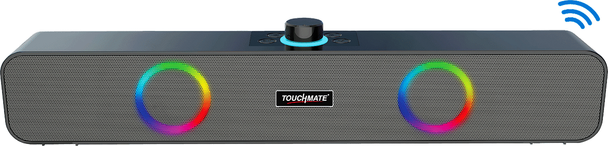 TOUCHMATE Bluetooth Soundbar Speaker with RGB Lights, Volume Knob, FM &AUX | Loud BASS | USB & SD Card Support