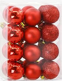 CHRISTMAS Tree Decorations 24Pcs Baubles Set, CHRISTMAS Ball Ornaments Tree Decorations Hanging Ornament Classic for Holiday - Multicolour