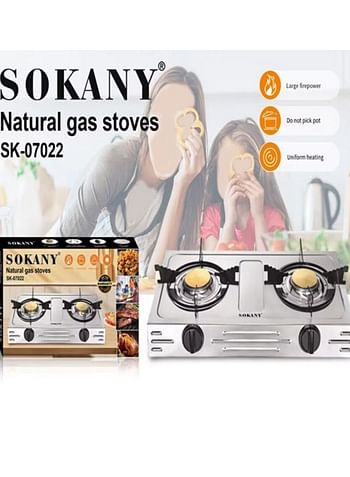 Sokany SK-07022 Stainless Steel Gas Cooker 2 Burners