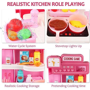 4 in 1 Cutlery Trolley Case Realistic Kitchen Role Playing Cooking Toys Kitchen Set For Kids