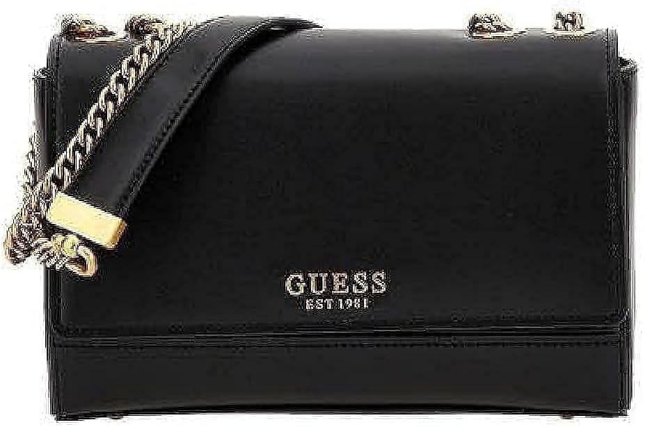 Guess VB896021-BLA Iseline Convertible Xbody Flap Handbag - Black