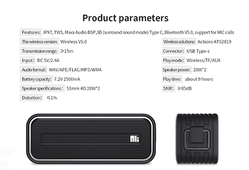 Nillkin Home Speaker 3d Sound 40w Bt Ipx7 Speaker Tws Type C Deep Bass Subwoofer Wireless Speaker Bluetooth