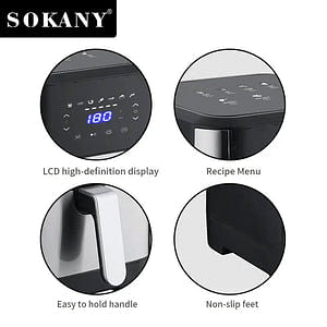 Sokany Air Fryer 7 Liter 1800 Watt  SK-ZG-8040 - Black