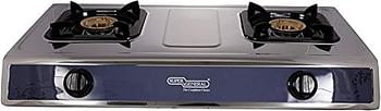 Super General Table Top Cooker With 2 Gas Burner SGB02SS - Silver