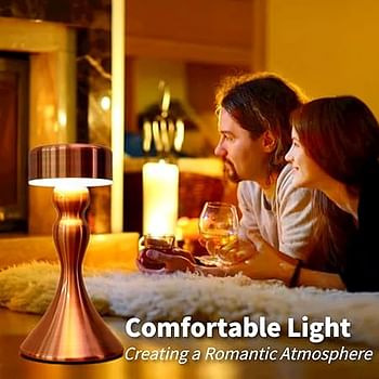 Touch Sensor Bar Table Lamps Portable Cordless Chargeable Battery LED Desk Lamp Night Lights Bedroom Bedside Restaurant Led Light Rose Gold