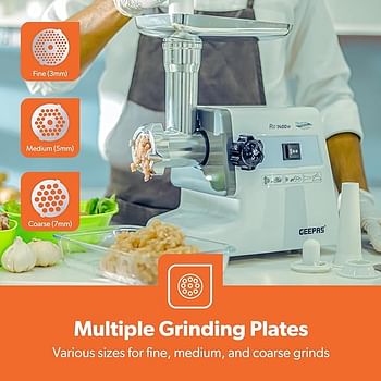 Geepas Electric Meat Grinder, Capacity 1 Kg. White, GMG767