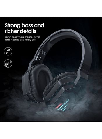 ONIKUMA B60 Wireless Compatible Headphones With LED Light Professional Gaming Headsets Foldable Earphones For PC PS5