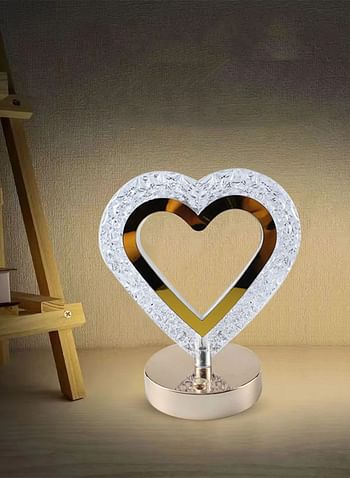 Elegant LED Table Lamp Heart Shape for Night Reading Sitting Infant Dimming Protection Lightweight Desk Romantic Decoration Bedside Lamp