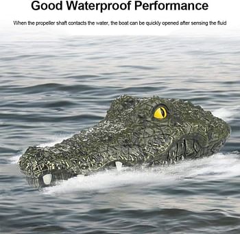 RC Electric Crocodile Simulation Crocodile Head Spoof Toy 2.4GHz RC Crocodile Boat with Remote Control Toy Party Gift Decoration for Swimming Pools