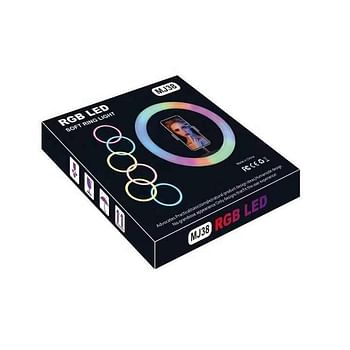 MJ38 RGB Circle Photography Lighting Led RGB Ring Light with Phone Tripod Stand for Selfile Live