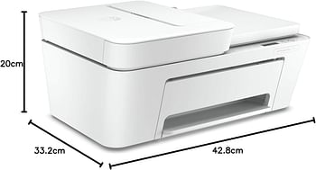 طابعة HP Deskjet Plus 4120 متعددة الوظائف لاسلكية تدعم الطباعة والنسخ والمسح الضوئي وإرسال الفاكسات عبر الهاتف المحمول - باللون الأبيض