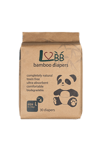 Bamboo disposable nappies L (9 - 14 kg) 30 pcs [Bamboo disposable nappies suitable for children from 0 to 3 years]