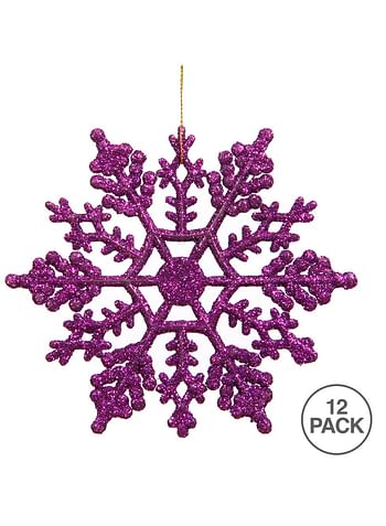 Vickerman 6.25" Glitter Snowflake Christmas Ornament, 12 per Box (Multicolour)