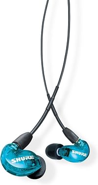 Shure SE215-CL, Professional Sound Isolating Earphones, Noise Reduction, Over Ear, Secure Comfortable Fit Deep Bass and High-Definition Clear Wired - Blue