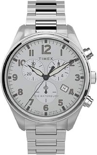 Timex Men's Chronograph Watch Waterbury with Stainless Steel Band TW2T70400 - Silver