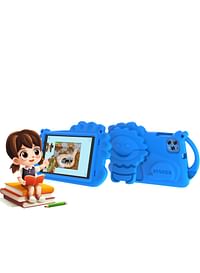 Android Kids Tablet Early Education 8 Inch Toddler Tab 8GB RAM 256GB ROM Bluetooth WiFi Dual SIM Parental Control Mode Dual Camera EVA Case with Built-in Stand Blue