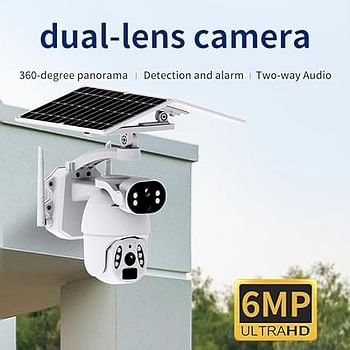 4G 6MP Ubox Dual Lens Dual Screen Solar PTZ Camera