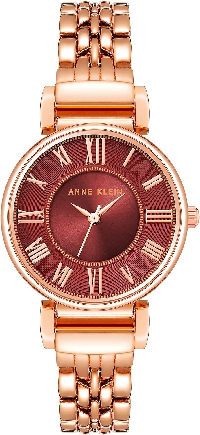 Anne Klein Bracelet Watch for Women - Burgundy, Rose Gold