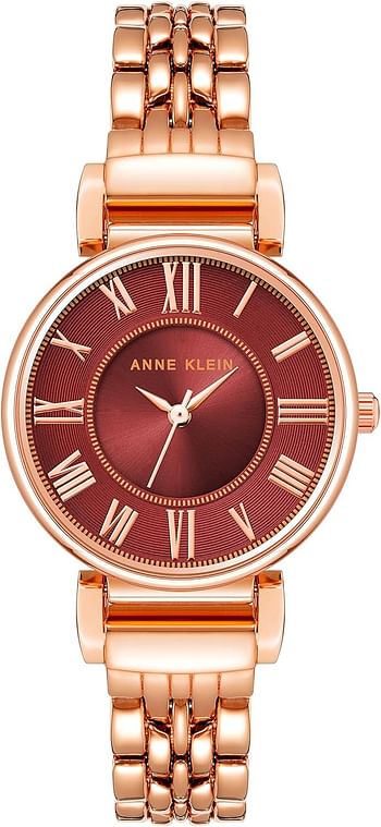 Anne Klein Bracelet Watch for Women - Burgundy, Rose Gold