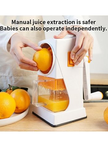 Hand-Cranked Fruit Juicer, Portable Vegetable and Fruit Hand-Cranked Juice Separation Squeezer Orange Juicer